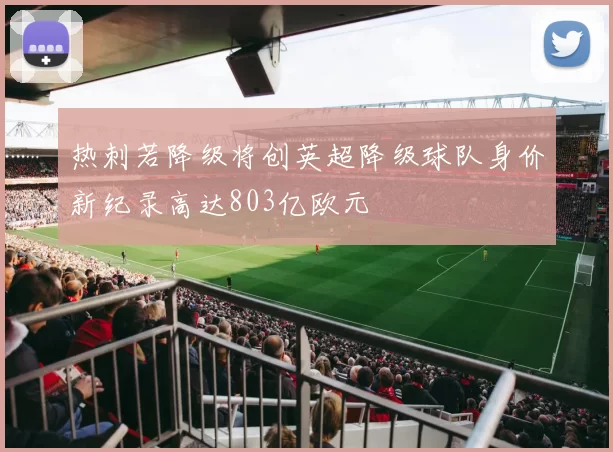 热刺若降级将创英超降级球队身价新纪录高达803亿欧元